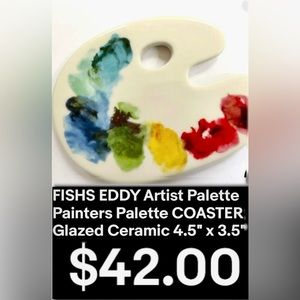 NWOT FISHS EDDY Paint Palette Cheese-Coaster-see pix/details for measurements